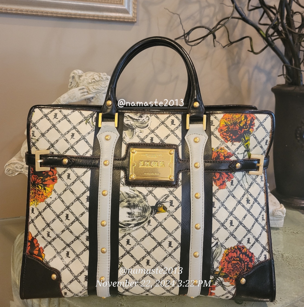 L.A.M.B. Gwen Stefani Marigold Satchel Designer Luxury Celebrity Leather #64